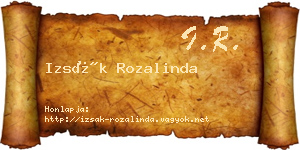 Izsák Rozalinda névjegykártya